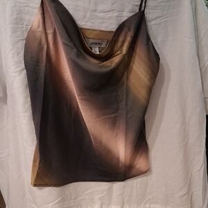Jason Wu Brown-to-Black Ombre Satin Cowl Camisole
